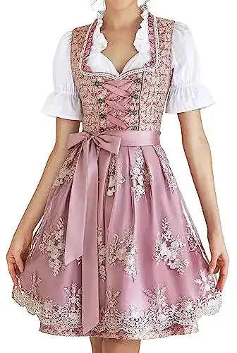 Dirndl Damen EIISSION Midi Trachtenkleid mit Trachtenrock