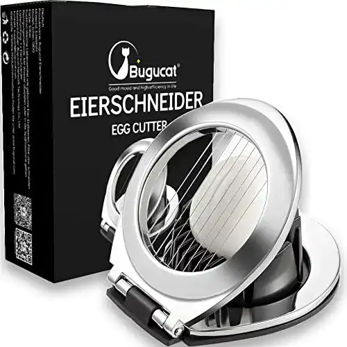Eierschneider aus Edelstahl von Bugucat mit 2-in-1 Funktion