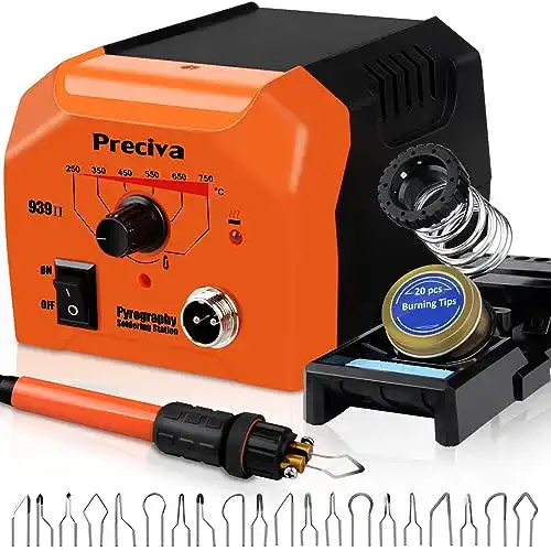 Brandmalerei-Set Preciva mit Brennkolben und 20-teiligem Zubehör