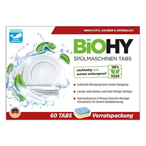 Spülmaschinentabs Biohy 60 Stück – Öko Geschirrspültabs
