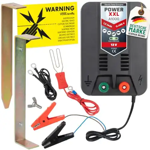 Weidezaungerät Power XXL A1000 Set für 12V Elektrozaun