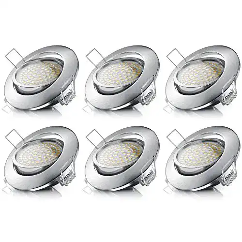 LED Einbaustrahler Brandson, 6 dimmbare Deckenspots für Innenräume