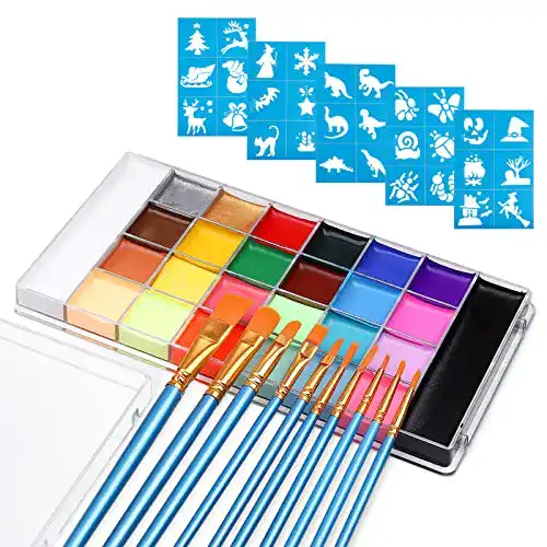 Bodypainting-Farbe Lictin Set mit 26 wasserlöslichen Farben für Kinder und Erwachsene