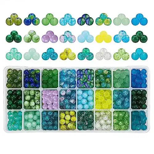 Glasperlen PH PandaHall in Grün für Schmuckherstellung, 8 mm