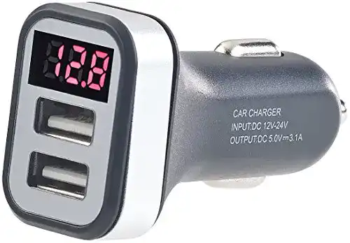 Autobatterietester und Kfz-USB-Ladegerät mit Spannungswarnung