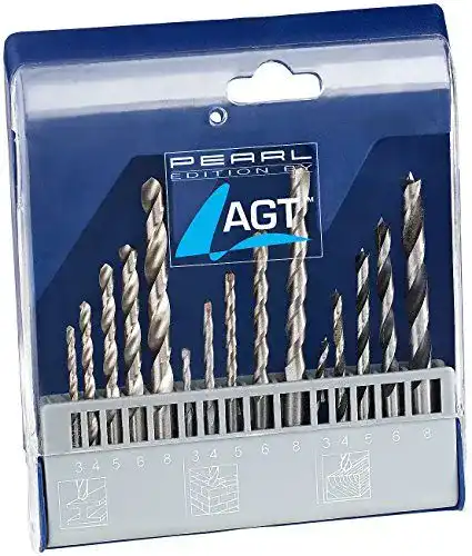 Bohrer-Set AGT Betonbohrer 15-teilig mit HSS-Metall- und Holzbohrern