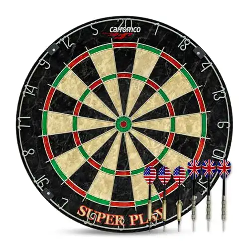 Carromco Dartscheibe Superplay aus Sisal für Steeldart und Softdarts
