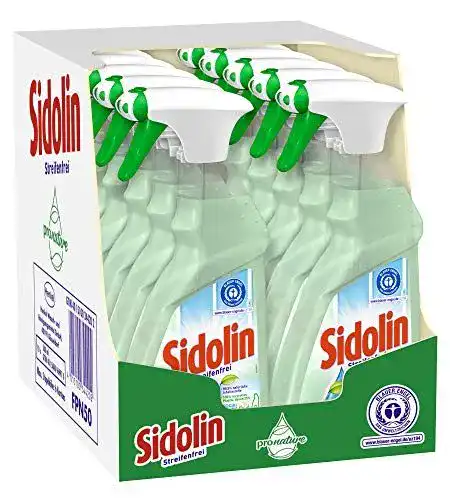 Glasreiniger Sidolin Pro Nature, pH-neutral, Sprühflasche, 10 x