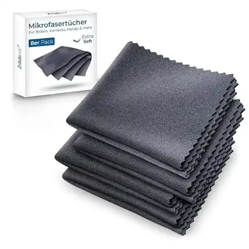 Brillenputztücher Zrilubkrelz 8er Set in Optikerqualität 20 x 20 cm