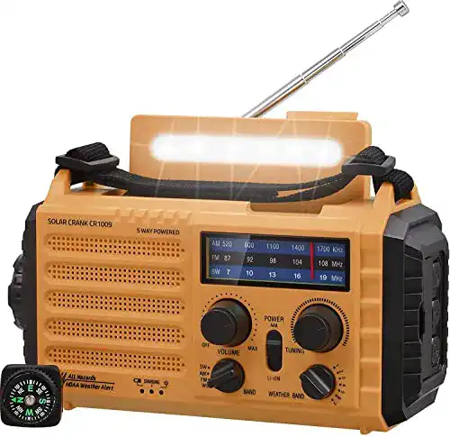 Kurbelradio Mesqool Tragbares Solar Radio für Notfälle