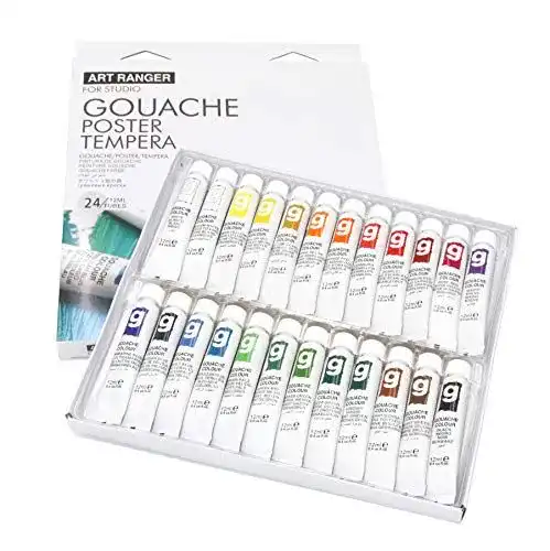 Gouachefarben Set mit 24 Tuben à 12 ml für Künstler und Hobbyanwender