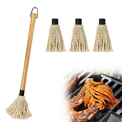 Grillpinsel YFWOOD BBQ Pinsel mit Ersatzköpfen für Marinaden und Saucen