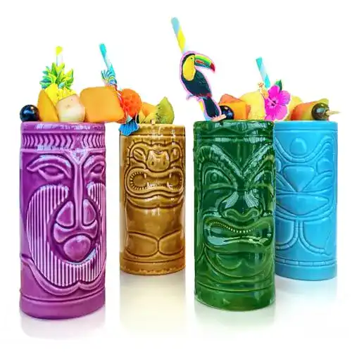 Cocktailglas Mikamax Tiki Becher 4er Set aus Keramik