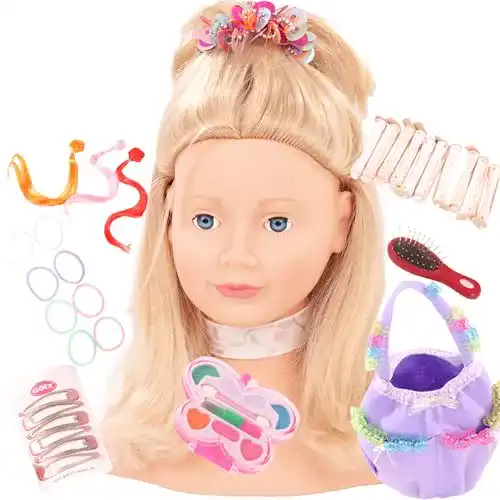 Schminkpuppe Götz 1192052 Haarwerk mit blonden Haaren
