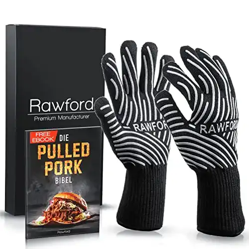 Hitzebeständige Grillhandschuhe von Rawford für Küche und Grill