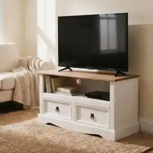 TV Lowboard Campo im Mexiko Stil aus Kiefer mit 2 Schubladen