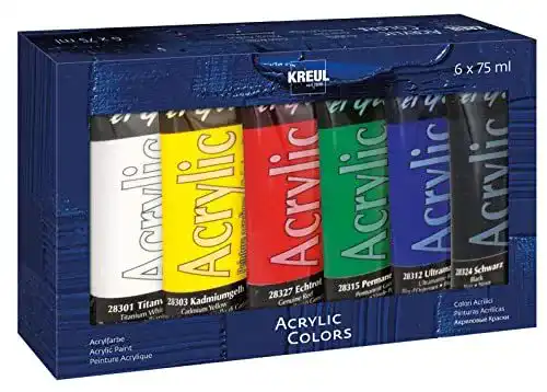Acrylfarben Kreul 28260 El Greco, 6 x 75 ml, glänzende Farben