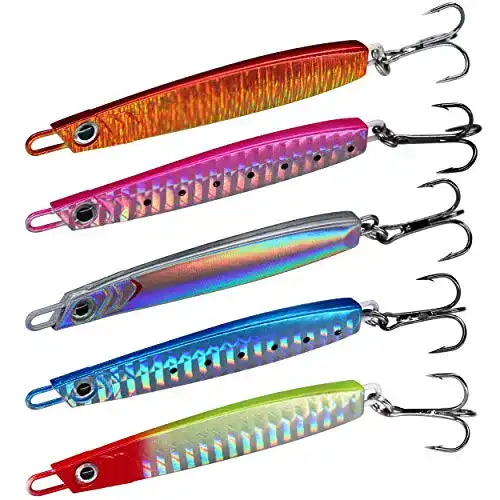 THKFISH Pilker Set mit 5 vertikalen Metallködern für Dorschangeln