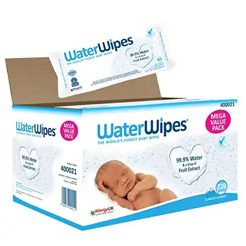Baby Feuchttücher WaterWipes für empfindliche Haut, 12 Packungen