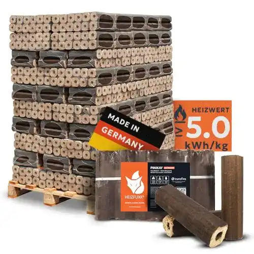 Holzbriketts Heizfuxx Hartholz Pinikay Octagon für Kamin und Ofen