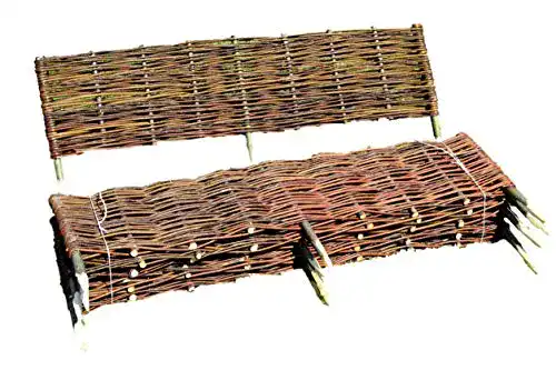 Weidenzaun Beeteinfassung 120 x 20 cm 10 Stück 12 m