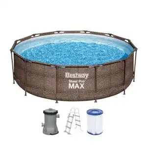Bestway 56709-GS18 Steel Pro Max Stahlrahmenpool-Set mit Filterpumpe