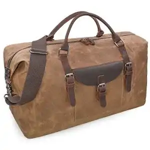 Reisetasche für Herren aus Leder und wasserdichtem Canvas