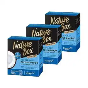 Nature Box Festes Shampoo mit Kokosnuss-Öl, 3er Pack, 250 ml