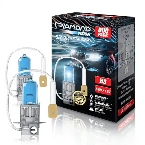 H3-Birne Diamond Vision 2x H3 12V 55W mit Xenon Look