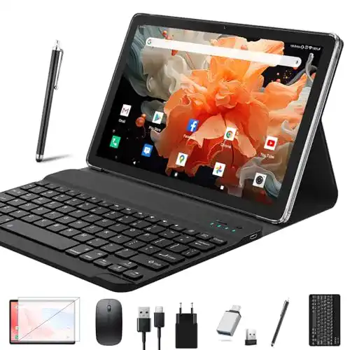 Tablet mit Tastatur FEONAL 2024 – 10 Zoll 2-in-1 mit 5G