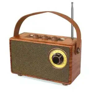 Retro Bluetooth Lautsprecher von Colsur mit FM Radio und Holzgehäuse