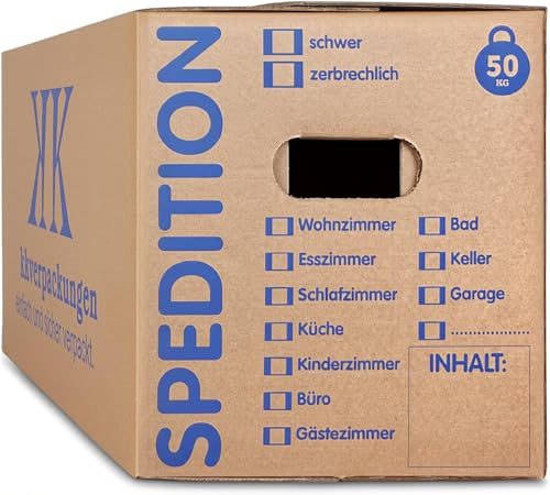 Umzugskartons von KK Verpackungen mit 50 kg Tragkraft, 10 Stück