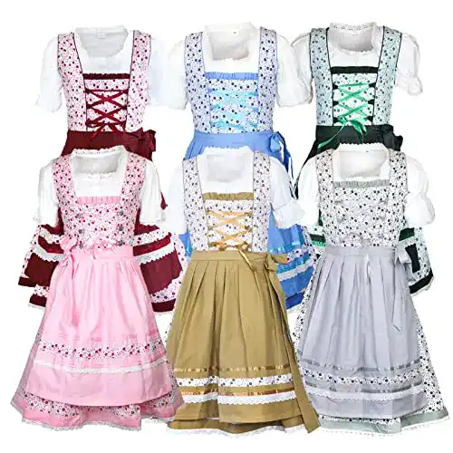 Dirndl Kinder MS-Trachten Mädchendirndl 3-teilig in Hellblau