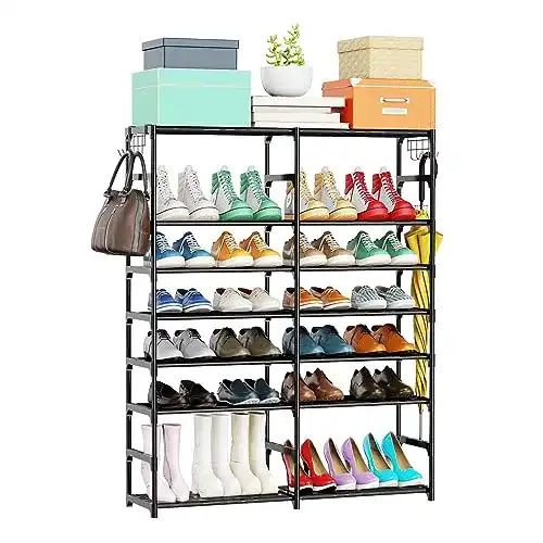 Schuhregal LOEFME mit 7 Ebenen aus Edelstahl für bis zu 28 Paar Schuhe