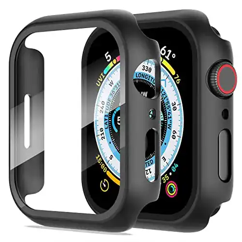 Diruite Hülle für Apple Watch 7, 8 und 9 2 Stück Schutzhülle 45mm