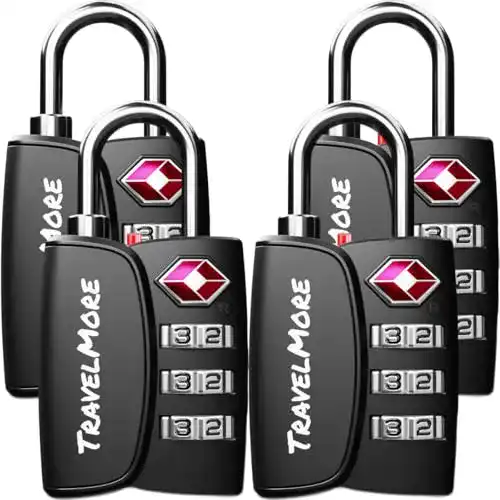 TSA-Schlösser TravelMore 4er-Pack mit Open Alert Indikator