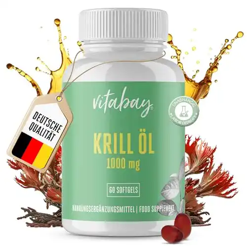 Krillöl Vitabay Neptune Kapseln 1000mg – 60 Kapseln mit Astaxanthin