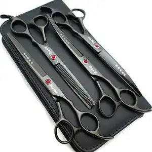 Hundeschere Kingstar 7.0 Zoll Titanium Schwarz Professionell