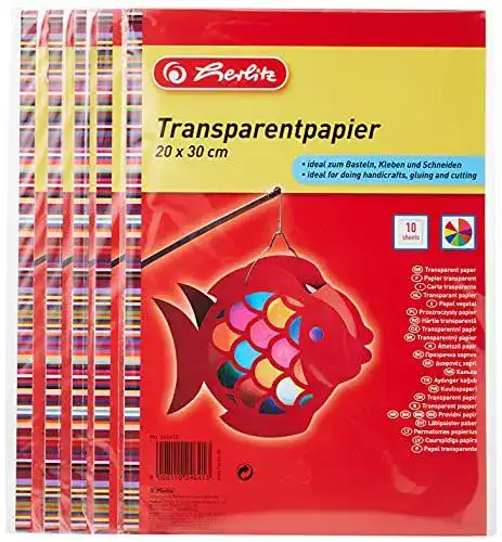 Transparentpapier Herlitz 246413, 20 x 30 cm, 10 Blatt, 5er Pack