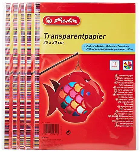 Transparentpapier Herlitz 246413, 20 x 30 cm, 10 Blatt, 5er Pack