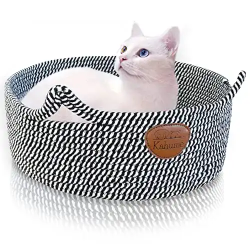 Katzenkorb Kahume waschbar aus Baumwollseilen für Katzen und Hunde