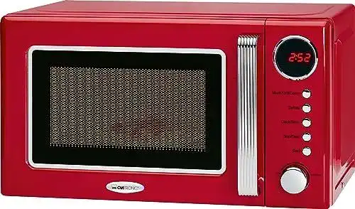 Clatronic Retro Mikrowelle mit Grillfunktion und 20 Litern Fassungsvermögen