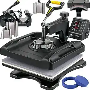 Vevor Transferpresse 1200W 8 in 1 T-Shirtpresse 38x38cm Schwarz