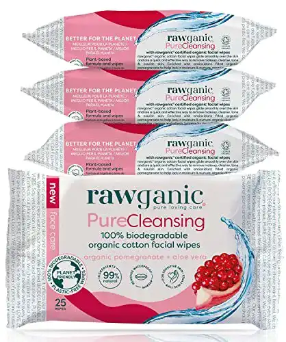 Bio Abschminktücher Rawganic für Gesichtspflege, vegan und umweltfreundlich