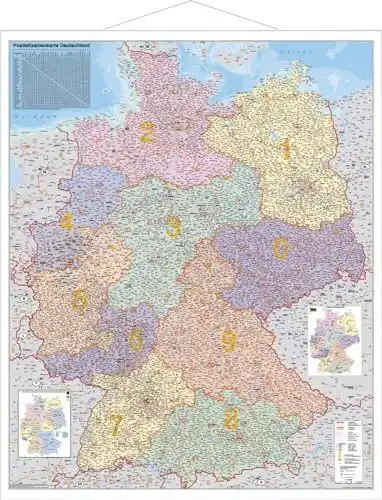 Deutschlandkarte mit Postleitzahlen für Deutschland
