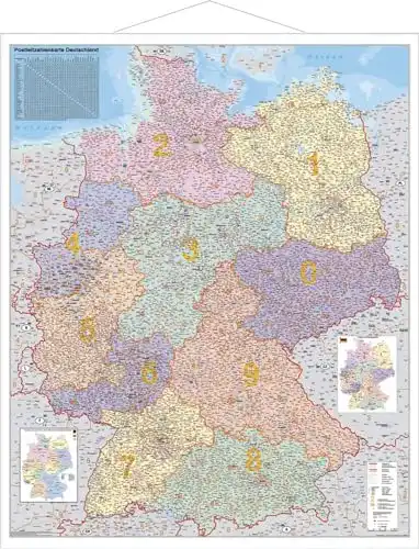 Deutschlandkarte mit Postleitzahlen für Deutschland