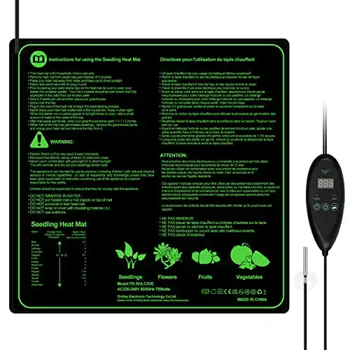 Heizmatte für Pflanzen mit Thermostat 50 x 50 cm, 30 Watt