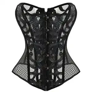 Korsett Kuose Damen Schwarz Weiß Body Shaper Vollbrust Corsage Top