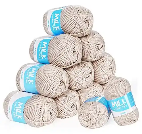 Acrylwolle Baby Häkelgarn 12er Pack mit 50g pro Ball in Hellbraun