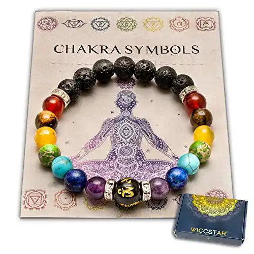 Chakra-Armband Wiccstar Doppelt mit Schmuckbeutel